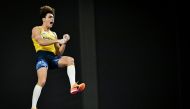 (Files) Sweden's Armand Duplantis competes in the Men's Pole Vault final during the Indoor World Athletics Championships in Glasgow, Scotland, on March 3, 2024. (Photo by Ben Stansall / AFP)