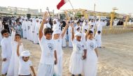 Children taking part in one of Senyar Festival 2024 activities held at Katara yesterday. 