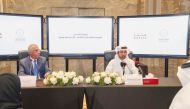 Katara General Manager Prof Dr. Khalid bin Ibrahim Al Sulaiti and Lusail University President Prof Dr. Nizam Muhammad Hindi during the agreement signing ceremony.