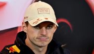 Red Bull Racing's Dutch driver Max Verstappen attends the drivers press conference at the Circuit de Monaco in Monaco, on May 23, 2024, ahead of the Formula One Monaco Grand Prix. (Photo by Andrej ISAKOVIC / AFP)