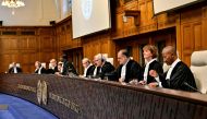 Magistrates are seen at the International Court of Justice (ICJ) as part of South Africa's request on a Gaza ceasefire in The Hague, on May 24, 2024. Photo by Nick Gammon / AFP