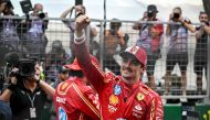 Ferrari's Monegasque driver Charles Leclerc celebrates after winning the Formula One Monaco Grand Prix on May 26, 2024 at the Circuit de Monaco. (Photo by ANDREJ ISAKOVIC / AFP)