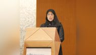 Minister of Public Health and Chair of the WHO Executive Board H E Dr. Hanan Mohammed Al Kuwari speaking during a session of the 77th World Health Assembly.
