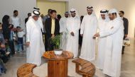 Katara General Manager, Prof. Dr. Khalid bin Ibrahim Al Sulaiti (first right) and other officials touring the exhibition. 