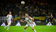 Germany's midfielder #25 Aleksandar Pavlovic eyes the ball during the friendly football match Germany v Ukraine, in Nuremberg, eastern Germany, on June 3, 2024. Photo by Tobias SCHWARZ / AFP.