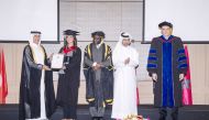 Undersecretary of the Ministry of Education and Higher Education Ibrahim Al Nuaimi and Katara General Manager Prof. Dr. Khalid bin Ibrahim Al Sulaiti with ARIU leaders and graduates during the ceremony.