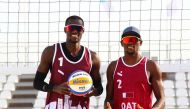 Qatar's Cherif  Younousse (left) and Ahmed Tijan are ranked 12th in the FIVB standings for the Paris 2024 Olympics.