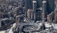 An aerial view shows Mecca's Grand Mosque with the Kaaba, Islam's holiest site in the centre on June 17, 2024, during the annual Hajj pilgrimage. (Photo by Fadel Senna / AFP)