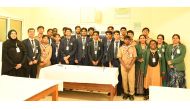 Students and teachers during the school parliament election.