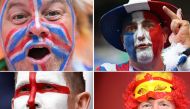 Combination pictures of supporters of Netherlands, France, Spain and England created on July 7, 2024. (Photos by Ozan Kose, Kirill Kudryavtsev and Kenzo Tribouillard / AFP)