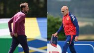 England's head coach Gareth Southgate (left) (Photo by Adrian Dennis / AFP) and Spain's head coach Luis de la Fuente on July 13, 2024. (Photo by Javier Soriano / AFP)

