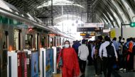 Passengers arrive at a metro train station in Dhaka on August 25, 2024. Photo by Rahman ASAD / AFP