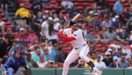 Danny Jansen #28 of the Boston Red Sox at bat during the second inning against the Toronto Blue Jays during game one of a doubleheader at Fenway Park on August 26, 2024 in Boston, Massachusetts. This game is a continuation from June 26. (Photo by Paul Rutherford/Getty Images via AFP)

