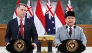 Indonesia's Defence Minister and president-elect Prabowo Subianto (R) and Australia's Deputy Prime Minister and Defence Minister Richard Marles hold a press conference after signing the Australia-Indonesia Defence Cooperation Agreement (DCA) at the Military Academy in Magelang, Central Java, on August 29, 2024. Photo by DEVI RAHMAN / AFP