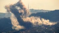 Smoke billows following an Israeli airstrike in the southern Lebanese village of Adaisseh near the border with Israel on August 28, 2024. (Photo by Rabih DAHER / AFP)
