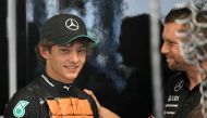 Mercedes' Italian driver Andrea Kimi Antonelli prepares before first practice session, ahead of the Italian Formula One Grand Prix at Autodromo Nazionale Monza circuit, in Monza on August 30, 2024. (Photo by Andrej ISAKOVIC / AFP)
