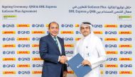 Yousef Ali Al Darwish, Senior Executive Vice President - QNB Group Projects & General Services Division and Ahmed Elfangary, Country Manager, DHL Express Qatar during the agreement signing.