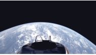 This handout image released by SpaceX on September 10, 2024 shows a view of Earth and the Dragon capsule's Skywalker shortly after the Polaris Dawn crew launched into orbit. (Photo by SPACEX / AFP) 