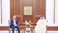 Speaker of the Shura Council H E Hassan bin Abdulla Al Ghanim meeting Speaker of the House of Commons of the British Parliament H E Lindsay Hoyle yesterday.
