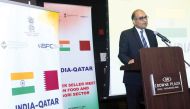 H E Vipul, Ambassador of India to Qatar, speaking during the FIEO Meet.