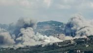 Smoke billows from the site of an Israeli air strike in the Lebanese village of Jibal el Botm, near the Lebanon-Israel border, on September 23, 2024. (Photo by Kawnat Haju/ AFP)