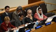 US actress Meryl Streep (2R) attends an event on “The Inclusion of Women in the Future of Afghanistan” on the sidelines of the United Nations General Assembly on September 23, 2024. (Photo by Angela Weiss / AFP)