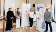 Qatar Rail and Stopover Tourism officials during the event yesterday.