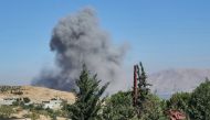 Smoke billows from the site of an Israeli airstrike that targeted the village of Harabta in Lebanon's eastern Bekaa Valley on September 27, 2024. Photo by AFP.