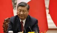 China's  President Xi Jinping attends a joint press conference with French President Emmanuel Macron (not pictured) in Beijing on April 6, 2023. (Photo by LUDOVIC MARIN / AFP)

