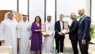 Eng. Ali Al Kuwari, CEO of Msheireb Properties and Louie Jarouche, Country Manager for Qatar and Kuwait at Schneider Electric along with other officials during the inaugural ceremony.