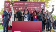 President of the Asian Equestrian Federation and QREC Vice Chairman Hamad bin Abdulrahman Al Attiyah honoured the winners of the Gr1 Qatar Prix Jean-Luc Lagardere which was claimed by Camille Pissaro.