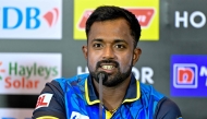 Sri Lanka's captain Charith Asalanka speaks during a press conference at the Rangiri Dambulla International Cricket Stadium in Dambulla on October 12, 2024, on the eve of their first Twenty20 cricket match against West Indies. (Photo by Ishara S. KODIKARA / AFP)
