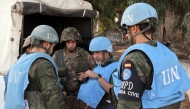 Spanish peacekeepers of the United Nations Interim Force in Lebanon (UNIFIL) coordinate their patrol with the Lebanese army, in Marjayoun in south Lebanon on October 8, 2024. Photo by AFP.
