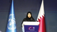 Minister of Public Health H E Dr Hanan Mohamed Al Kuwari addressing the opening ceremony yesterday