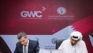 Matthew Kearns, Deputy CEO of GWC, and Mohammed Al Ramzani, President of QBSF during the signing ceremony.