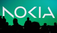 (Files) A picture taken on February 26, 2023, shows Nokia new logo at the Mobile World Congress (MWC), the telecom industry's biggest annual gathering, in Barcelona. (Photo by Josep Lago / AFP)