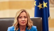 Italy's Prime Minister Giorgia Meloni looks on during a meeting with Lebanon's caretaker prime minister at the government palace in central Beirut on October 18, 2024. Photo by Anwar Amro / AFP.
