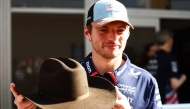 Max Verstappen of the Netherlands and Oracle Red Bull Racing poses for a photo with a cowboy hat in the Paddock prior to practice ahead of the F1 Grand Prix of United States at Circuit of The Americas on October 18, 2024 in Austin, Texas. Photo by Mark Thompson / GETTY IMAGES NORTH AMERICA / Getty Images via AFP.