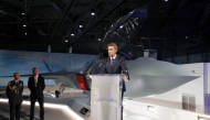 File photo used for demonstration purposes. Britain's Defence Secretary Gavin Williamson speaks during the unveiling of a model of a new fighter jet, a part of Team Tempest, at the Farnborough Airshow, south west of London, on July 16, 2018. AFP / Tolga Akmen. 