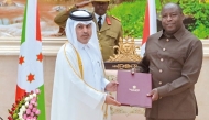 President of Burundi H E Evariste Ndayishimiye receiving the credentials of H E Fahad Rashid Al Muraikhi as Ambassador Extraordinary and Plenipotentiary of Qatar (non-resident) to Burundi.
