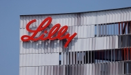 FILE PHOTO: Eli Lilly logo is shown on one of the company's offices in San Diego, California, U.S., September 17, 2020. REUTERS/Mike Blake/File Photo