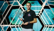 Alexander Zverev poses with the Paris Masters trophy. 