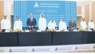 Chairman of Al Faisal Holding Sheikh Faisal bin Qassim Al Thani, and Chairman of Al Baladi Holding Mohammed Abdullah Al Attiyah along with other officials during the launch of Al Faisal Al Baladi Holding.