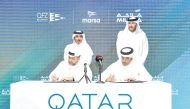 Minister of Transport H E Jassim Saif Ahmed Al Sulaiti and Chairman of Milaha’s Board of Directors Sheikh Jassim bin Hamad bin Jassim bin Jaber Al Thani, witnessing the signing agreement by the CEO of QFZ Sheikh Mohammed Bin Hamad Bin Faisal Al Thani, and Group CEO of Milaha  Fahad Bin Saad Al Qahtani. 