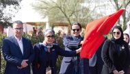 Qatar Museums Chairperson H E Sheikha Al Mayassa bint Hamad bin Khalifa Al Thani; Minister of State for International Cooperation at the Ministry of Foreign Affairs H E Maryam bint Ali bin Nasser Al Misnad; and other dignitaries at the event in Marrakesh. 