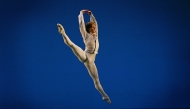 (FILES) Ballet dancer Vladimir Shklyarov from the Mariinsky Ballet performs during a dress rehearsal of 'Tchaikovsky Pas de Deux' at the Saddlers Wells theatre in London, on October 15, 2008. (Photo by Carl DE SOUZA / AFP)
