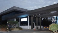 A general view shows the front gate of a Hyundai car plant in Ulsan on November 19, 2024. Photo by YONHAP / AFP