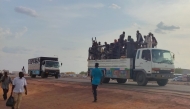 Sudanese fleeing the southeastern town of Sennar after an attack by the Rapid Support Forces (RSF) on nearby Jebel Moyain, arrive on June 28, 2024. Photo by AFP.

