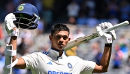 India's Yashasvi Jaiswal acknowledges the crowd while walking back after his dismissal for 161 on day three of the first Test match against Australia at Optus Stadium in Perth on November 24, 2024. (Photo by Saeed Khan / AFP) 