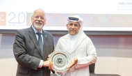 Chief executive officer, HSBC Bank Middle East Qatar, Abdul Hakeem Mostafawi, and Dean of CMU-Q, Michael Trick during the event.